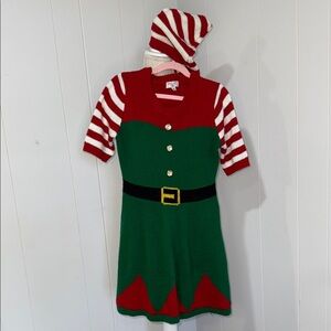 Holiday Elf dress with Hat for Kids